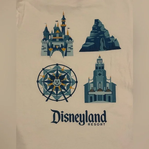 Disney Disneyland icons White T-Shirt for Adults - Picture 4 of 6